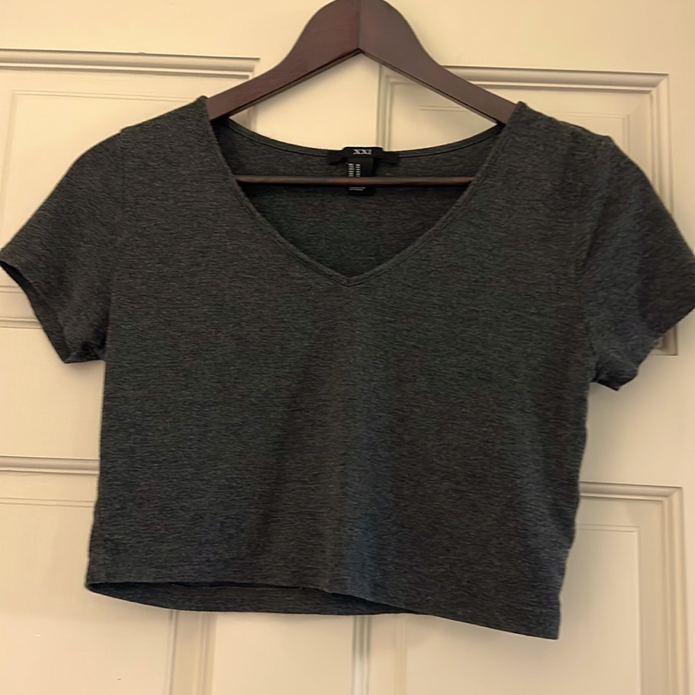 Soft XXI Heathered Gray Crop Top